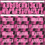 Custom Black Pink-White Line Sublimation Soccer Uniform Jersey