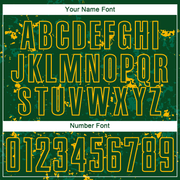 Custom Green Gold-Kelly Green Abstract Fragment Art Sublimation Soccer Uniform Jersey