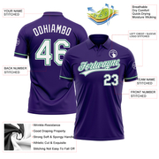 Custom Purple White-Kelly Green Performance Vapor Golf Polo Shirt