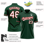 Custom Green White-Red Performance Vapor Golf Polo Shirt