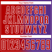 Custom Red Purple-White Gradient Line Sublimation Soccer Uniform Jersey