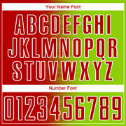 Custom Red Neon Green-White Gradient Line Sublimation Soccer Uniform Jersey