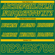 Custom Kelly Green Yellow Pinstripe Fade Fashion Authentic Basketball Shorts