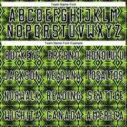 Custom Neon Green Black-White Geometric Shapes Sublimation Soccer Uniform Jersey