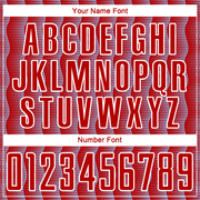 Custom Red Light Blue-White Geometric Shape Sublimation Soccer Uniform Jersey