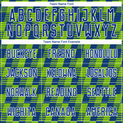 Custom Royal Neon Green-White Line Sublimation Soccer Uniform Jersey