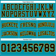 Custom Teal Black-Gold Authentic Throwback Basketball Shorts