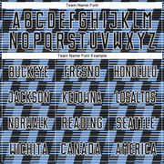 Custom Black Light Blue-White Line Sublimation Soccer Uniform Jersey