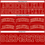 Custom Red Red-Cream Authentic Throwback Basketball Shorts