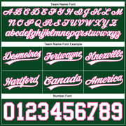 Custom Hunter Green White-Pink Authentic Throwback Basketball Shorts