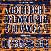 Custom Navy Bay Orange-White Line Sublimation Soccer Uniform Jersey