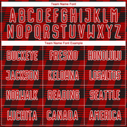 Custom Black Red-White Line Sublimation Soccer Uniform Jersey