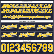 Custom Navy Gold-White Authentic Throwback Basketball Shorts