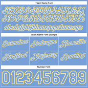 Custom White Light Blue-Gold Authentic Throwback Split Fashion Basketball Shorts