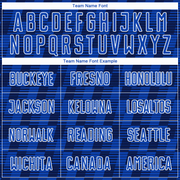 Custom Navy Thunder Blue-White Line Sublimation Soccer Uniform Jersey