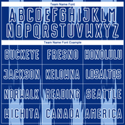 Custom Light Blue Royal-White Abstract Stripes Sublimation Soccer Uniform Jersey