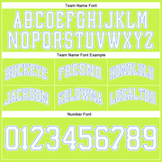 Custom Neon Green White-Light Blue Authentic Throwback Basketball Shorts