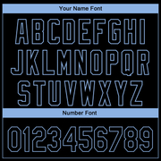 Custom Graffiti Pattern Black-Light Blue 3D Performance Golf Polo Shirt