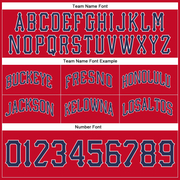 Custom Red Navy-White Authentic Throwback Basketball Shorts