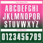 Custom Pink White-Green Sublimation Long Sleeve Fade Fashion Soccer Uniform Jersey