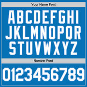 Custom Blue White-Light Blue Performance Vapor Golf Polo Shirt