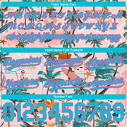 Custom Light Pink Lakes Blue-Pink 3D Pattern Beach Hawaii Holiday Style Authentic Basketball Shorts