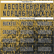 Custom Old Gold Black-White Abstract Fragment Art Sublimation Soccer Uniform Jersey