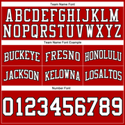 Custom Red White-Black Authentic Throwback Basketball Shorts