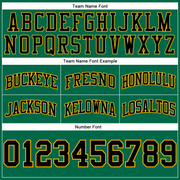 Custom Kelly Green Black-Gold Authentic Throwback Basketball Shorts