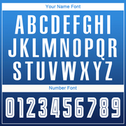 Custom Powder Blue White-Navy Sublimation Long Sleeve Fade Fashion Soccer Uniform Jersey