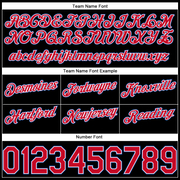 Custom Black White Pinstripe Red-Royal Authentic Basketball Shorts