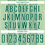 Custom Kelly Green Pea Green-White Ethnic Stripes Sublimation Soccer Uniform Jersey