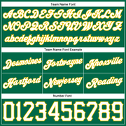 Custom Kelly Green White Pinstripe White-Gold Authentic Basketball Shorts