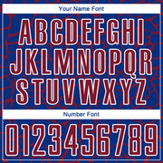 Custom Royal Crimson-White Abstract Network Splash Sublimation Soccer Uniform Jersey