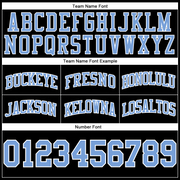 Custom Black Light Blue-White Authentic Throwback Basketball Shorts