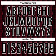 Custom Black Crimson-White Geometric Shape Sublimation Soccer Uniform Jersey