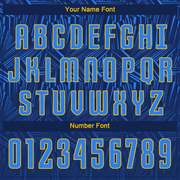 Custom Navy Royal-Gold Sublimation Soccer Uniform Jersey