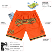 Custom Orange Old Gold-Black Authentic Throwback Basketball Shorts