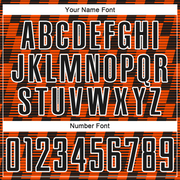 Custom Black Orange-White Line Sublimation Soccer Uniform Jersey