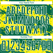 Custom Kelly Green Light Yellow-White Splash Sublimation Soccer Uniform Jersey