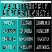 Custom Black Aqua-White Gradient Line Sublimation Soccer Uniform Jersey