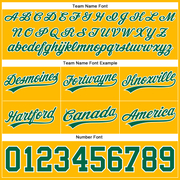 Custom Gold Kelly Green-White Authentic Throwback Basketball Shorts