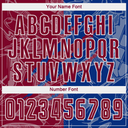 Custom Graffiti Pattern Maroon-Royal Scratch Sublimation Soccer Uniform Jersey