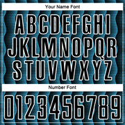 Custom Black Sky Blue-White Geometric Shape Sublimation Soccer Uniform Jersey