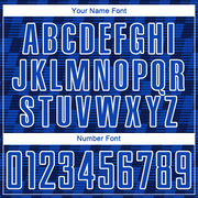 Custom Navy Thunder Blue-White Line Sublimation Soccer Uniform Jersey