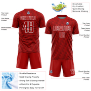 Custom Red White Line Sublimation Soccer Uniform Jersey
