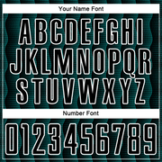 Custom Black Teal-White Geometric Shape Sublimation Soccer Uniform Jersey