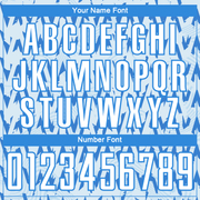 Custom Powder Blue White-Silver Abstract Geometric Pattern Sublimation Soccer Uniform Jersey