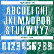 Custom Graffiti Pattern Powder Blue-Kelly Green Scratch Sublimation Soccer Uniform Jersey