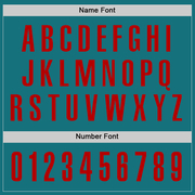 Custom Teal Red Performance Golf Polo Shirt